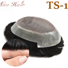 GM Hairpiece Fine Mono Mens Toupee Remy Humanhair Thin Skin Hair Replacement System Durable Monofilament Wig Hairpiece For Men