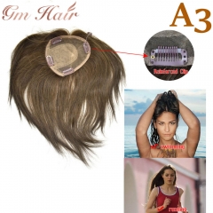 GM Hairpiece Human Clip Hair In Hair Toppers Short Straight Hair Pieces And Hair Thickness For Women, Breathable & Comfortable Women's Hair System A-3