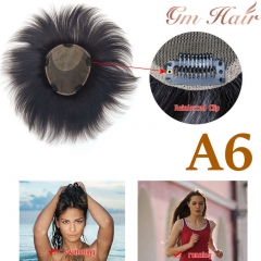 GM Hairpiece Human Hair Clip In Hair Toppers Short Straight Hairpieces Add Hair Thickness For Women, Breathable &amp; Comfortable Women's Hair System.