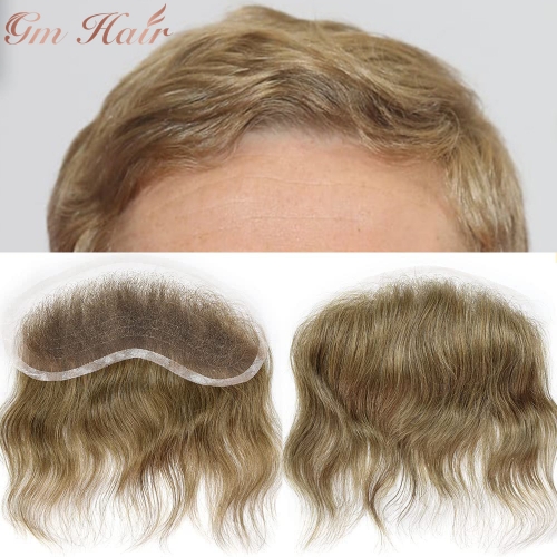 GM Hairpiece  Swiss Lace Frontal 18CM x 4CM High Quality Frontal Indian Remy Human Hair For Receding Hairline Front Hair Loss Stock Hair System